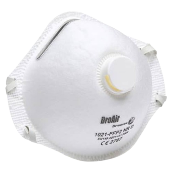 Dromex Moulded FFP2 Valved Disposable Face Mask 12/Box