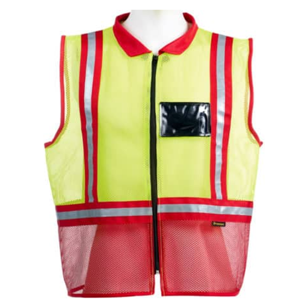 Dromex 2-Tone Yellow/Red Mesh Reflective Vest